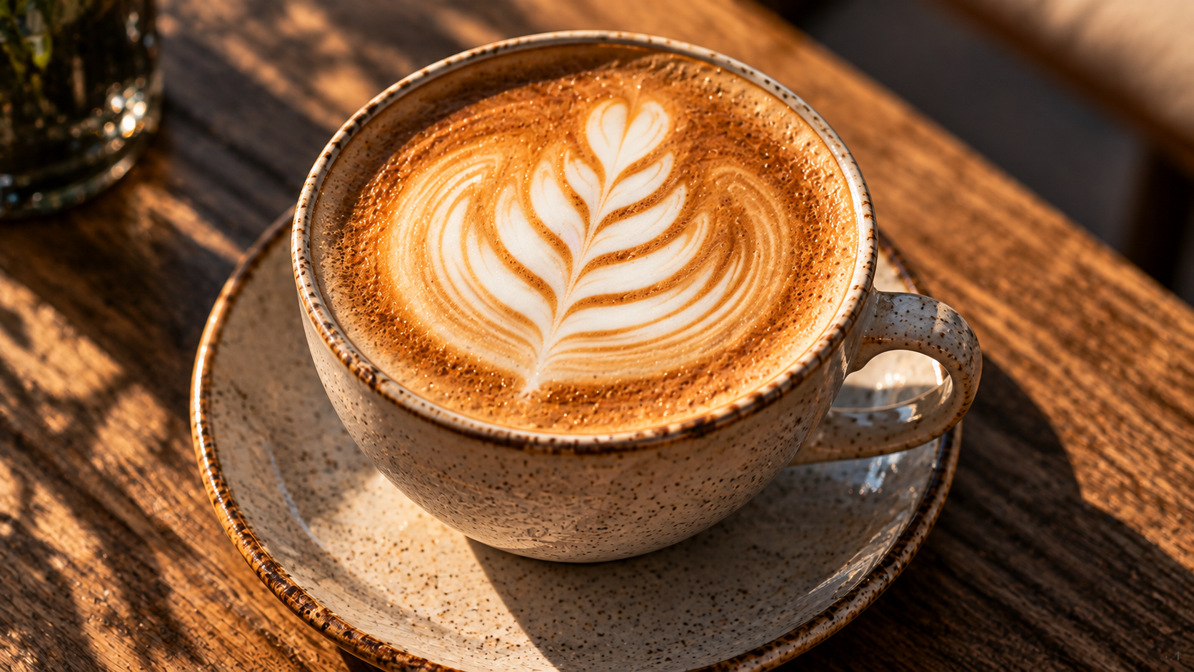 Cappuccino mit kunstvoller Latte Art