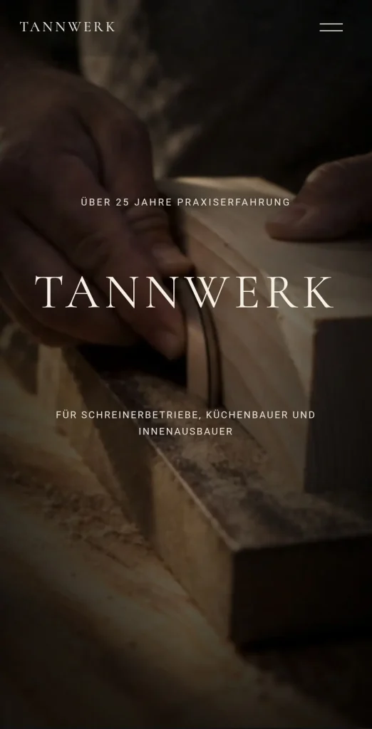 Tannwerk Website auf Smartphone – responsives Webdesign von EF Webdesign
